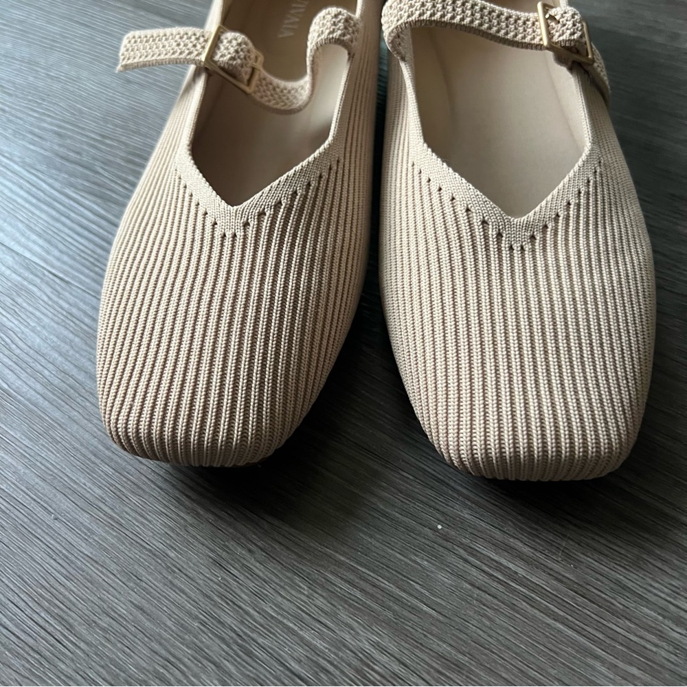 Vivaia Margot Square Toe Mary Jane Flat in Almond Women's Shoe Size 40 - Picture 4 of 8